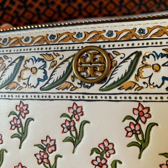 Tory Burch Walker Printed Zip Slim Wallet Ditsy Borders Floral - Picture 2 of 12